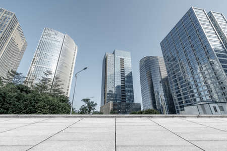 Modern skyscrapers in the business district, Xiamen, China.の写真素材