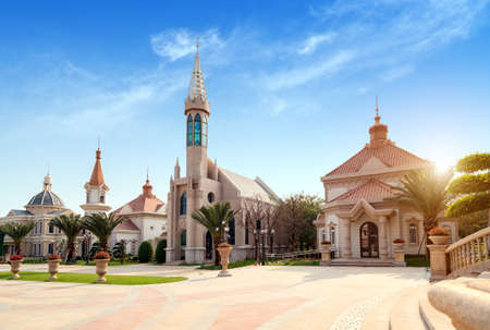 The church building on Haihua Island, Hainan, Chinaの写真素材