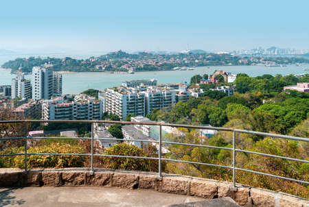 Xiamen, China city skyline from Gulangyu Island.の写真素材