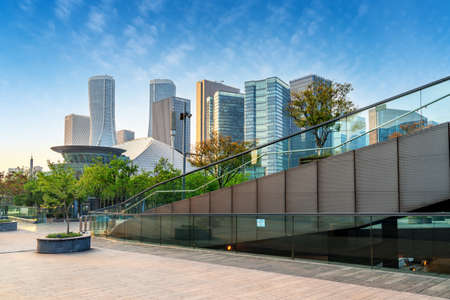 Modern buildings in Hangzhou Chinaの写真素材