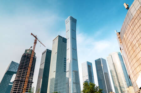 High-rise buildings in the financial district of the city, Beijing, China.の写真素材