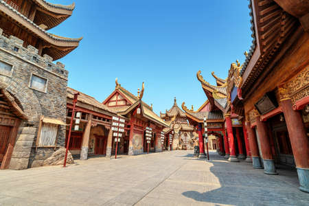 Chinese-style ancient architecture, Hainan, China.の写真素材