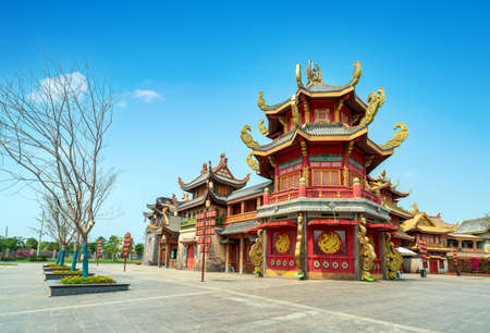 Chinese-style ancient architecture, Hainan, China.のeditorial素材