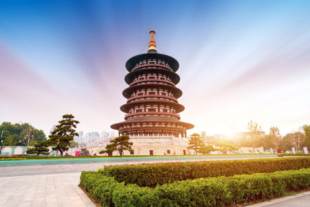 Pagoda in the Sui and Tang Dynasties National Historical Park, Luoyang, Henan, Chinaのeditorial素材