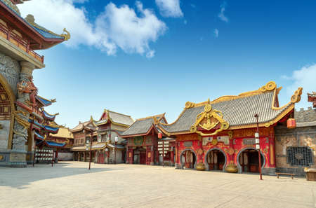 Chinese-style ancient architecture, Hainan, China.のeditorial素材