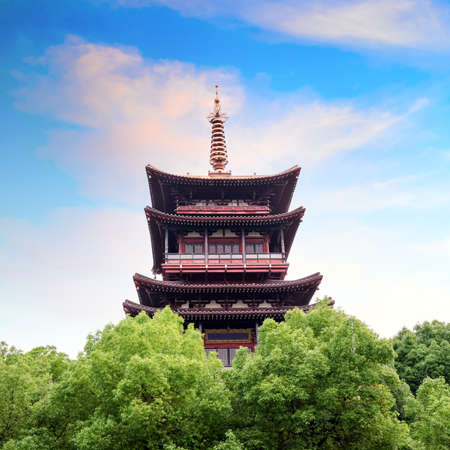 Traditional classical pavilion, Hangzhou, China.のeditorial素材