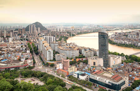 Panorama of Liuzhou, Guangxi, Chinaの写真素材