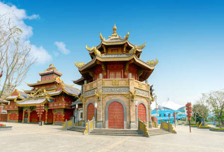 Chinese-style ancient architecture, Hainan, China.のeditorial素材