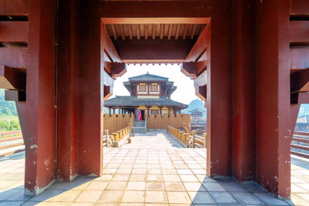 Qin and Han ancient city park, Guizhou, China.のeditorial素材