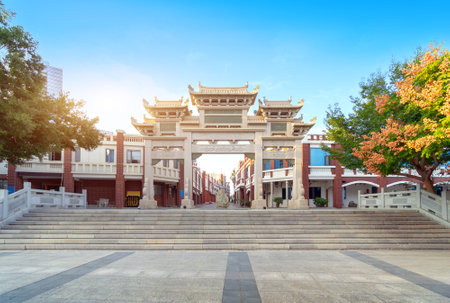 The exotic architecture on Haihua Island, Hainan, China.の写真素材