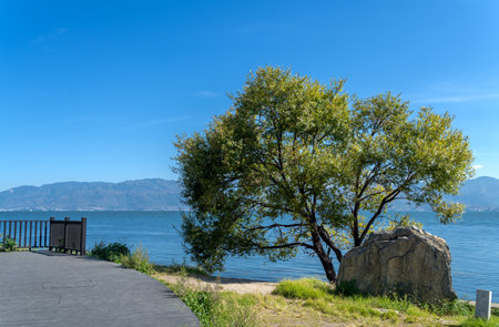 Landscape of Erhai Lake, located in Dali, Yunnan, China.の写真素材