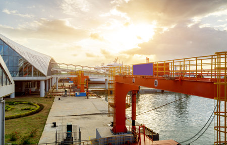 The southernmost port in mainland China, Xuwen Port in Guangdong.の写真素材