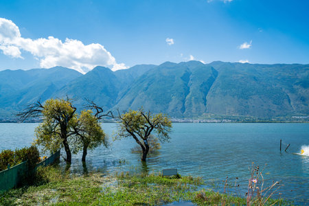 Landscape of Erhai Lake, located in Dali, Yunnan, China.