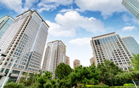 The skyscrapers in the financial district, Wuhan, Hubei, China.