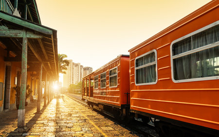 Yunnan Shipping Railway Station. This railway was built in 1915 and was the first privately-owned railway in China.の写真素材