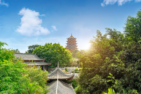 Traditional Chinese ancient buildings, Mengzi, Yunnan, China.の写真素材