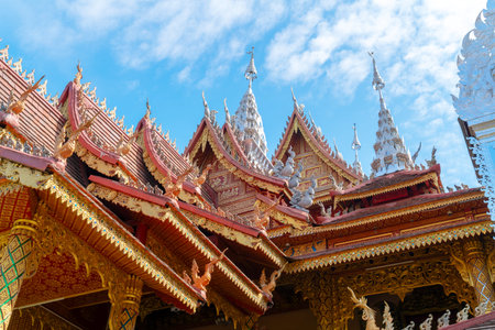Beautiful buildings in ancient temples in Xishuangbanna, Yunnan, China.
