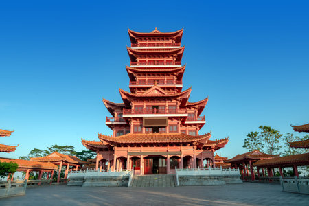 â€ŒXianren Pavilion is located on the top of Xianren Mountain Park in Fangchenggang City,...