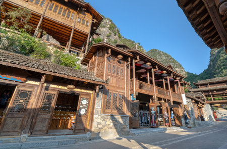 "Fenglin Buyi" is a small town inhabited by the Buyi people, located in Xingyi, Guizhou, China.の写真素材