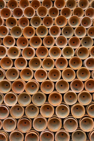 Terracotta plant potsの写真素材