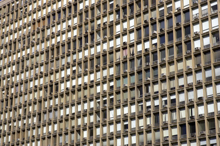 Windows in a building, Manhattan, New York, America, USAの写真素材