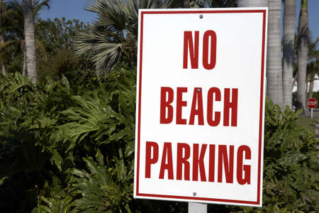 no beach parking sign on captiva island florida united states usa taken in march 2006の写真素材