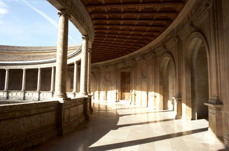 view within the palacio de carlos v alhambra palace granada spain andalucia taken in august 2006のeditorial素材