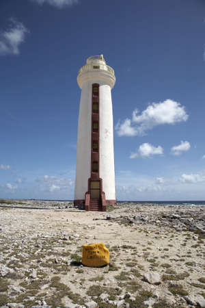 willemstoren lighthouse on the southern tip this was bonaires first lighthouse built in 1837 and is now automated Bonaire caribbean windward islands lesser antillies west indiesの写真素材