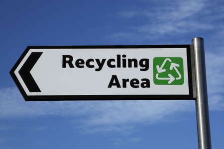 recycling area sign bedworth coventry england ukの写真素材