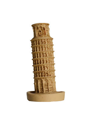 Leaning Tower of Pisa souvenir from Italy isolated on white backgroundの写真素材