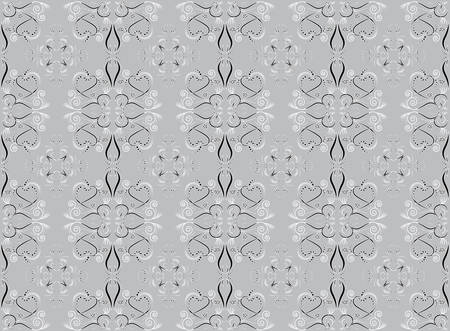 Floral and hearts seamless pattern, editable color background.のイラスト素材