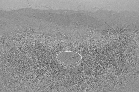 Ceramic tea mug standing in dried grass engraving hand drawn sketch. Black and white pencil artwork...