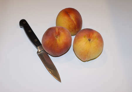 still life with peachの写真素材