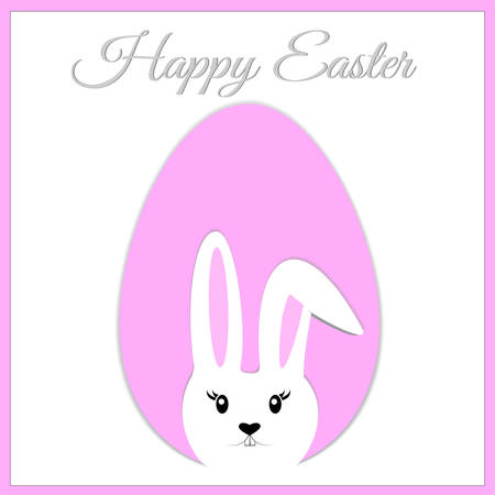 Easter Eggs, Easter Bunny on a white backgroundのイラスト素材