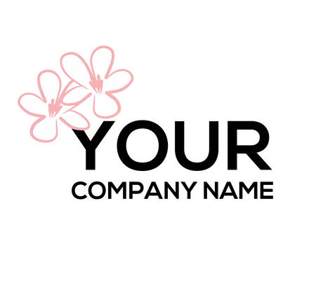 Pink Hawaii hibiscus logoのイラスト素材