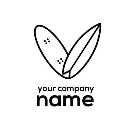 Boarding sports logo with skate and surfboardのイラスト素材