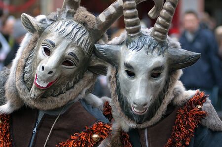 Freiburg, Germany - February 15 : Mask parade at the historical carnival on February 15, 2010 in Freiburg, Germanyのeditorial素材