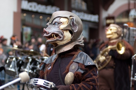 Freiburg, Germany - February 15 : Mask parade at the historical carnival on February 15, 2010 in Freiburg, Germanyのeditorial素材