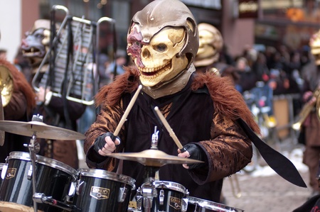 Freiburg, Germany - February 15 : Mask parade at the historical carnival on February 15, 2010 in Freiburg, Germanyのeditorial素材