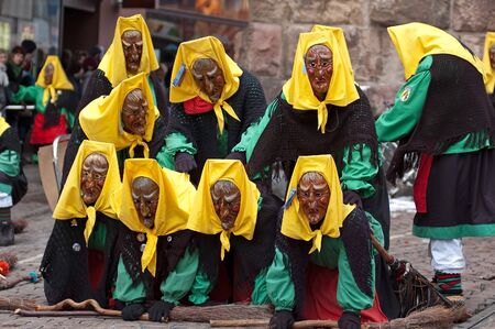 Freiburg, Germany - February 15 : Mask parade at the historical carnival on February 15, 2010 in Freiburg, Germanyのeditorial素材