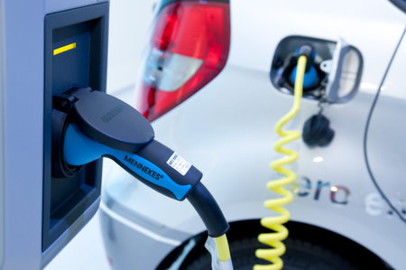 FRANKFURT - SEP 25:   Electric Hybrid Car presented at the 64th Internationale Automobil Ausstellung...