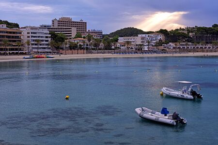 Beach of Paguera in Majorca at Sunrise   Balearic Islands, Spain  の写真素材