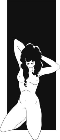 Nude woman minimalismのイラスト素材