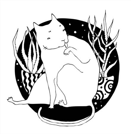 cat at homeのイラスト素材