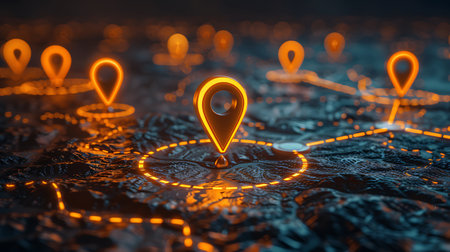 Map pin on map. Location pin on map. 3d renderの素材