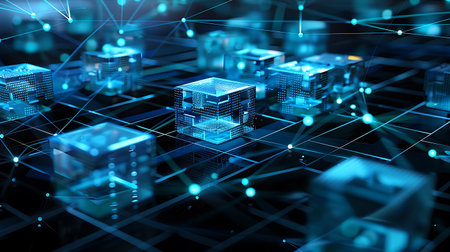 3d rendering of server room with cloud computing concept on blue backgroundの素材