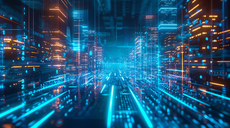 3d rendering of abstract technology background. Futuristic cyberspace conceptの素材