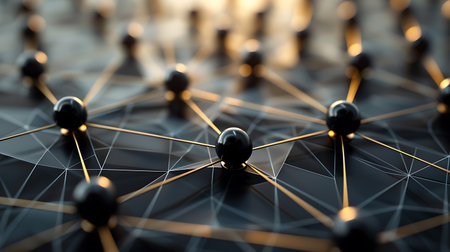 3d illustration of abstract connection structure. Network connection concept background.の素材