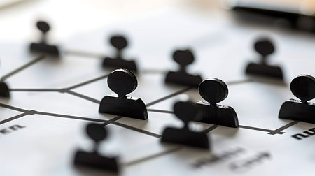 Group of people on social network structure. Selective focus. Toned.の素材