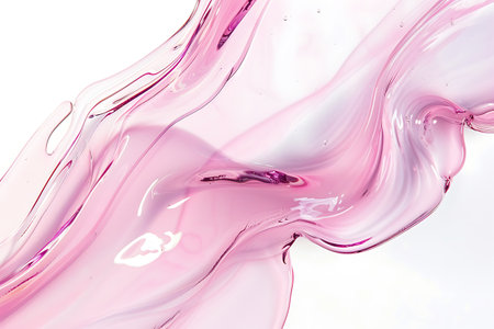 Abstract pink paint splash isolated on white background. Colorful liquid.の素材